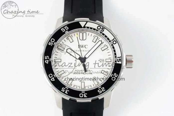 MIROTIME 0322 Premium Aquatimer Automatic SS RSF 1:1 Best Edition White Black Dial on Black Rubber Strap A 7067